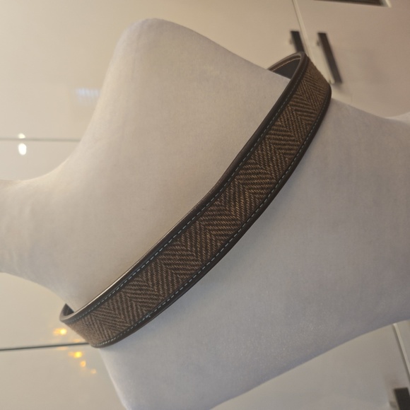 Gap Wool Leather Herringbone Brown Womens Belt - Picture 3 of 6